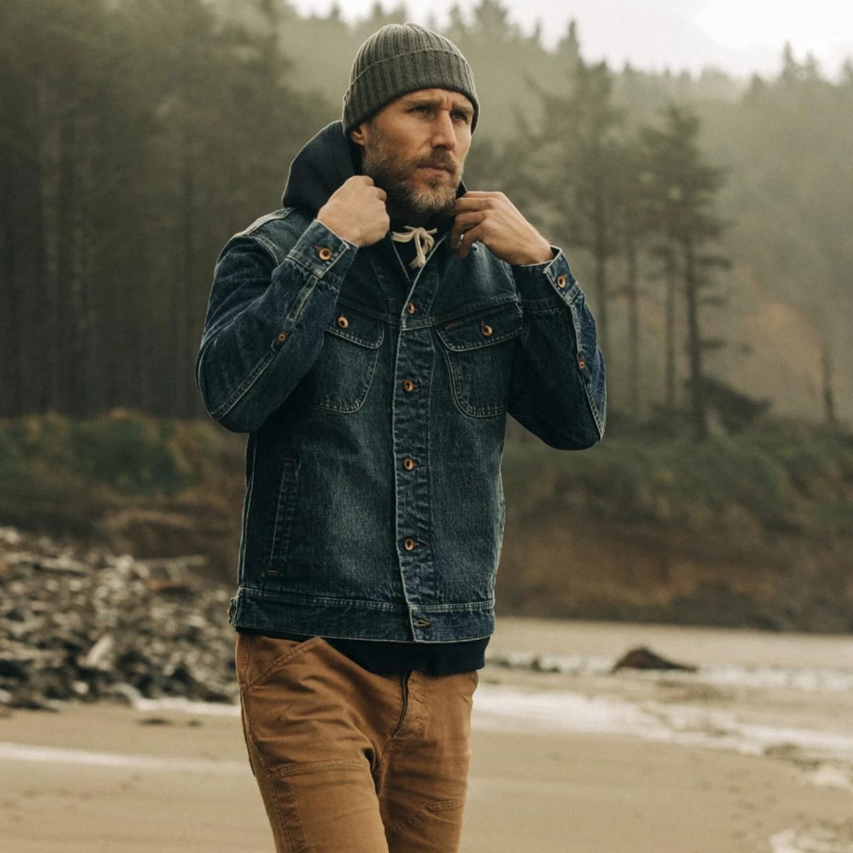Levi's green waxed store cotton sherpa coat