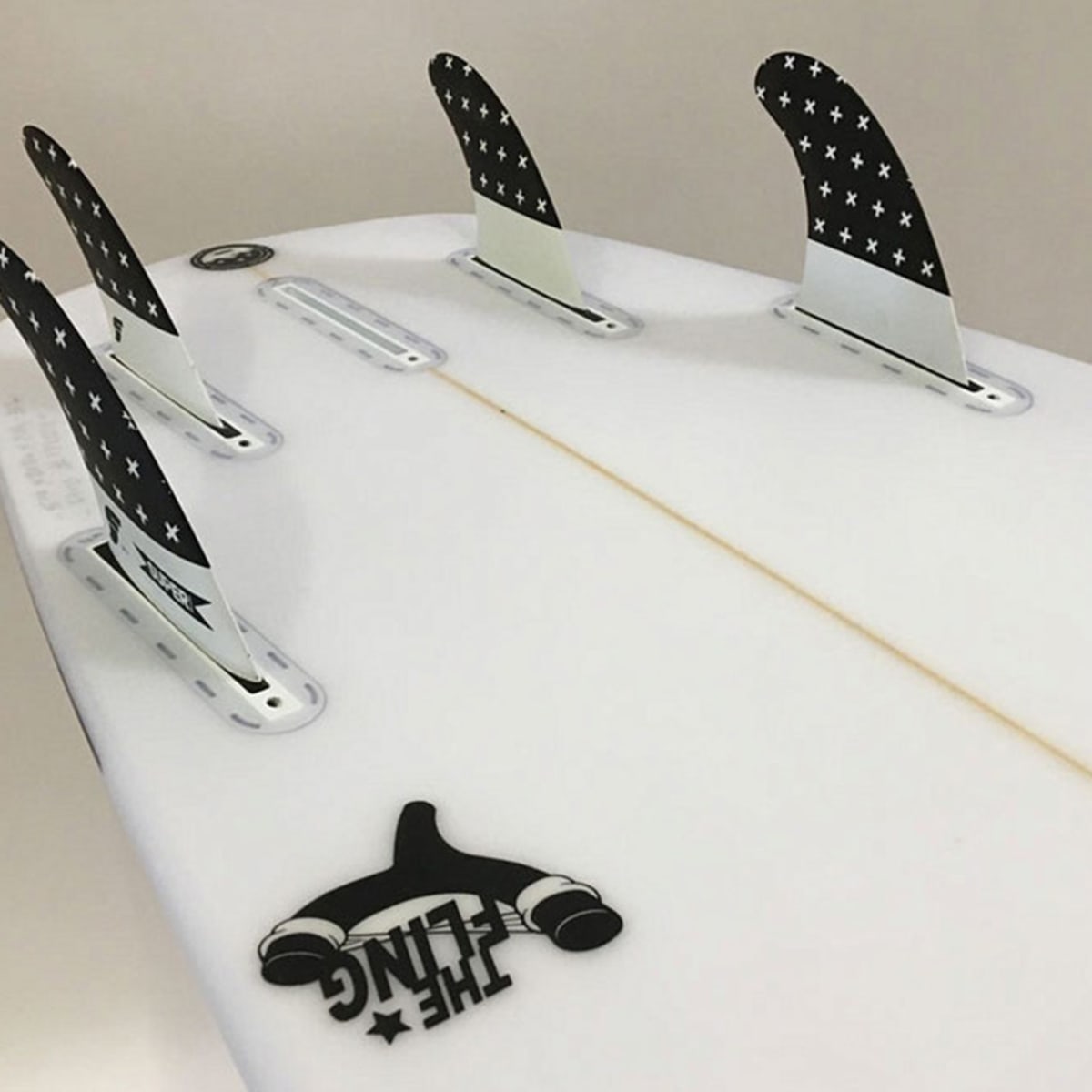 Quad fins shop set up