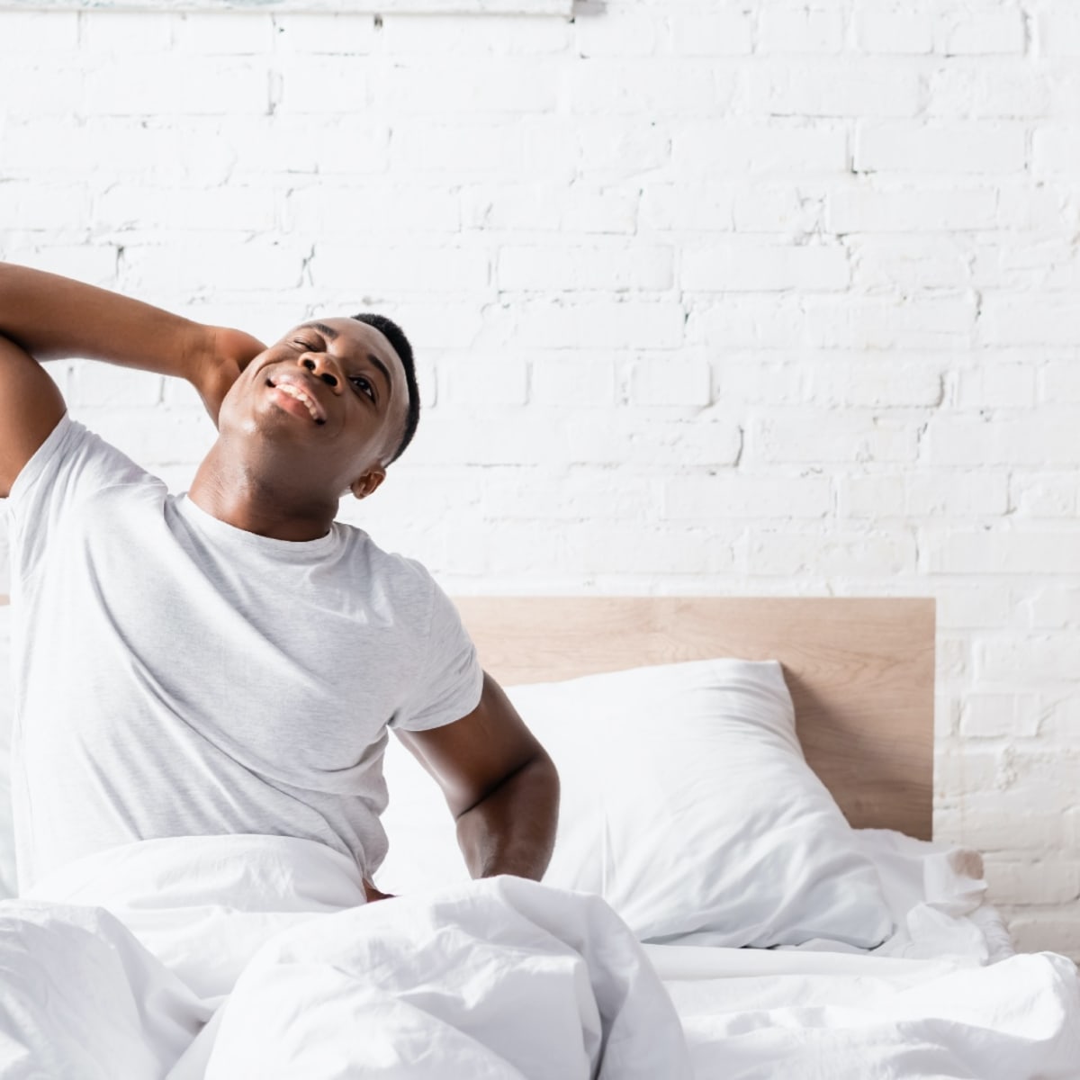 Morning stretching online exercises in bed