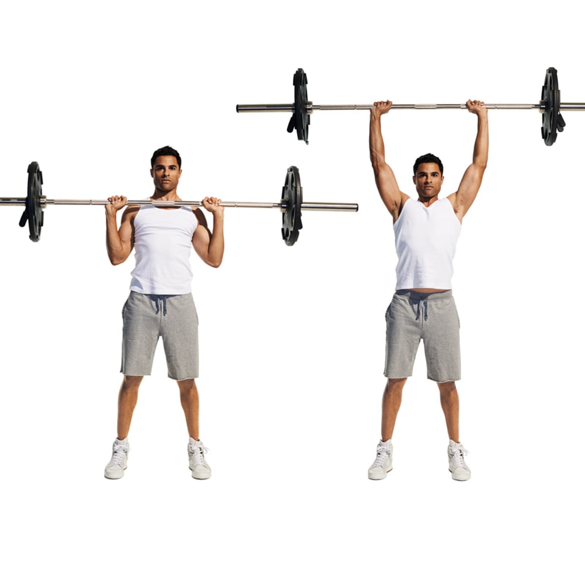 Barbell on sale overhead press