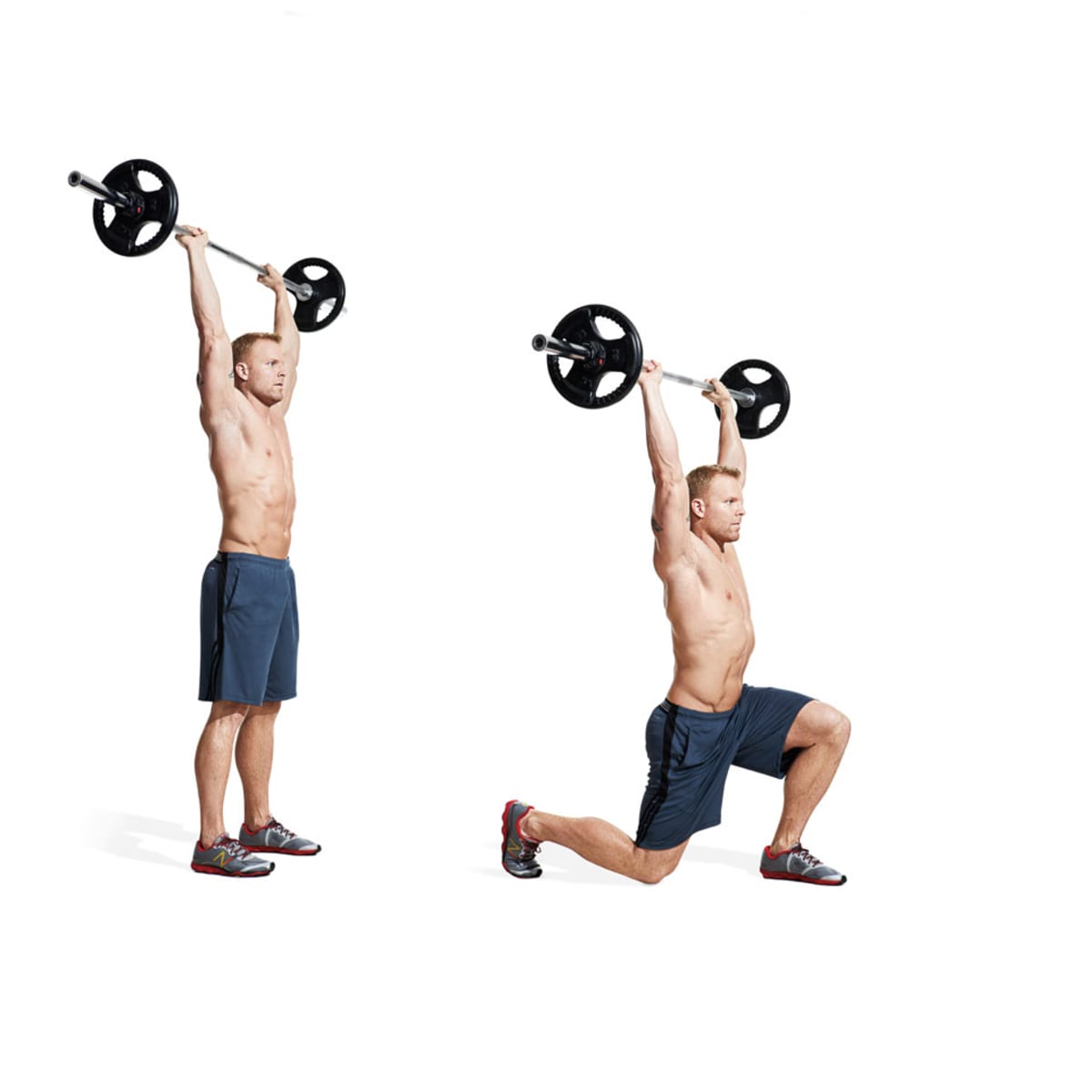 Walking clearance barbell lunge