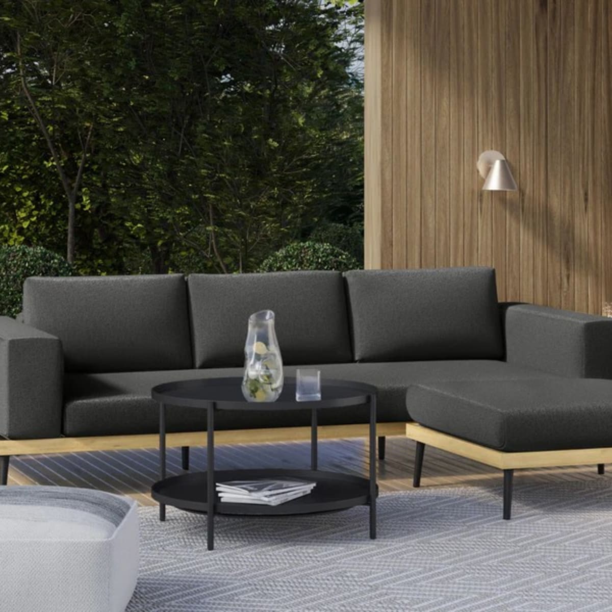 Urba slate gray sectional top