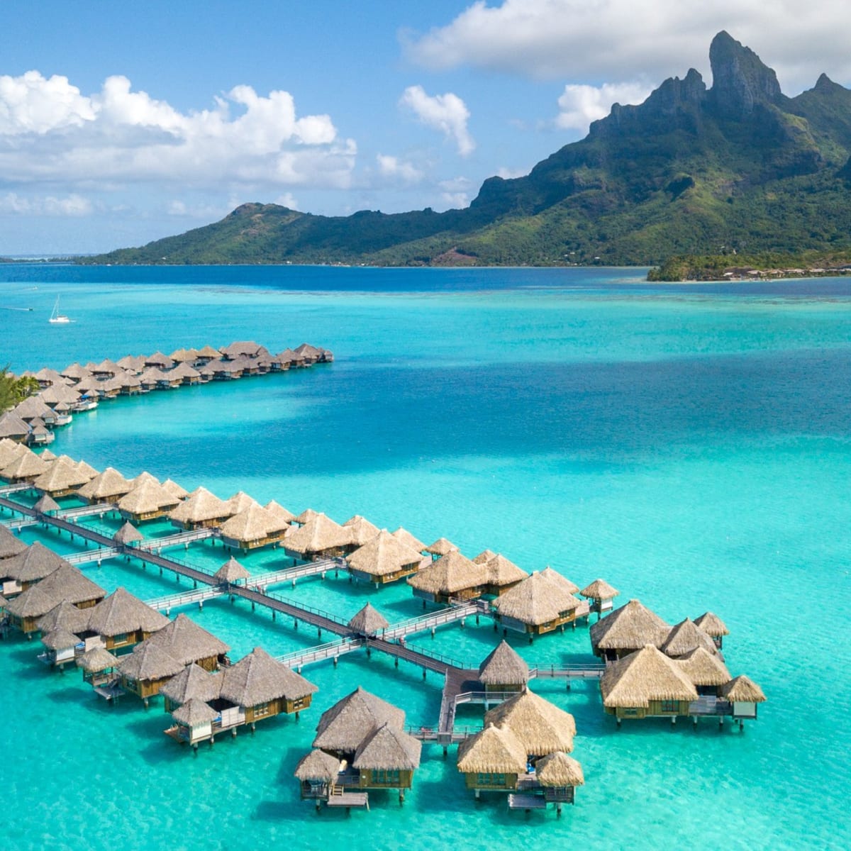 Caribbean bungalows store over water