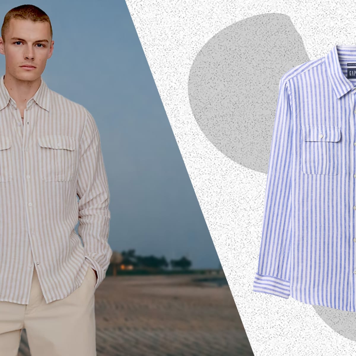 00s OLD GAP linen×cotton s/s shirt Linen-Cotton Shirt | Gap