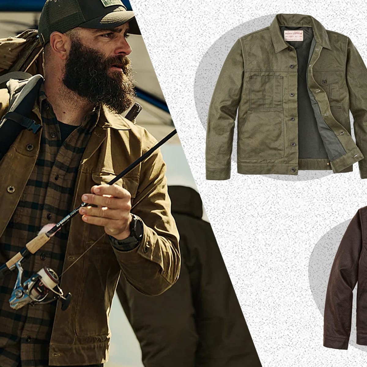 ジャケット・アウター usa FILSON wax cotton short hunting Vintage Filson Style 62 Hunting Shooting Tin Cloth Waxed