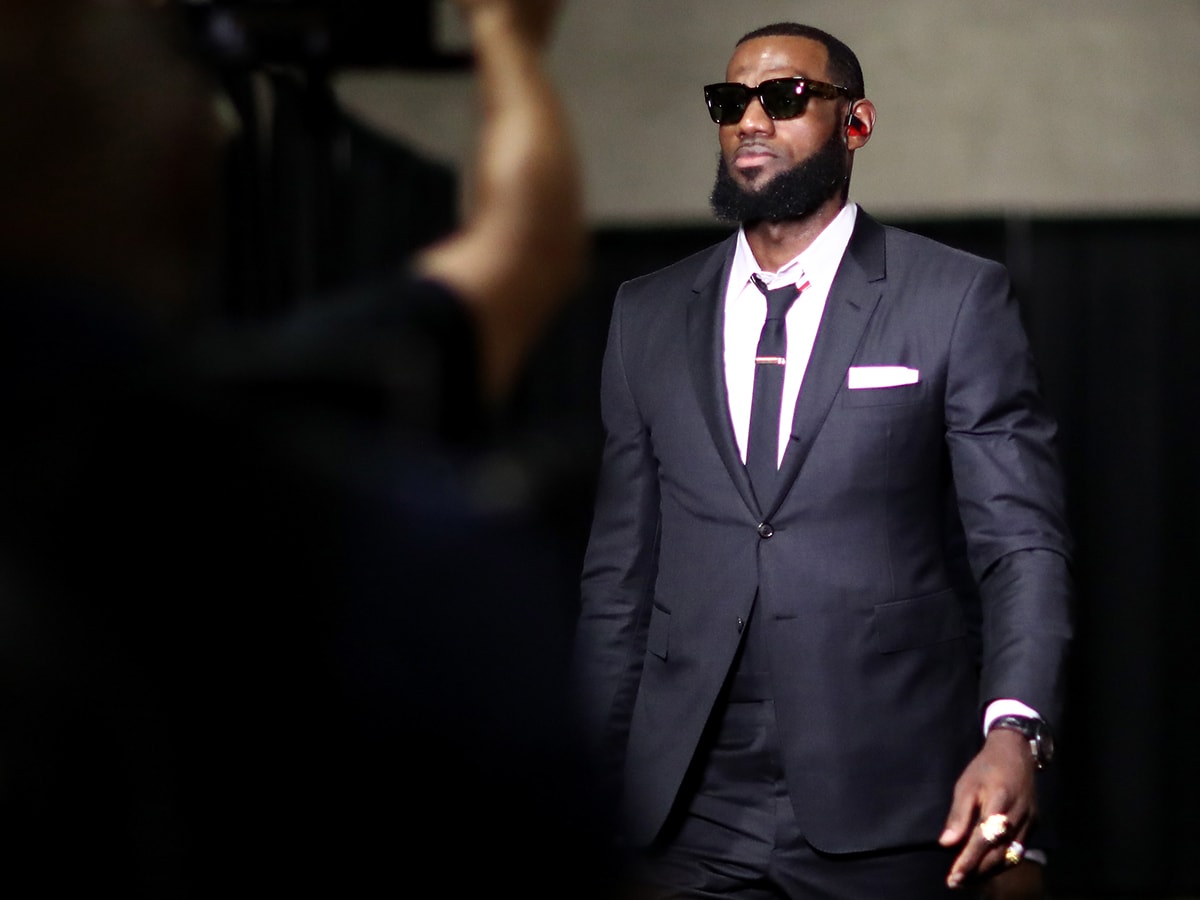 LeBron James wears Thom Browne shorts suit to Game 1 of NBA Finals,  Cavaliers wear cropped trousers