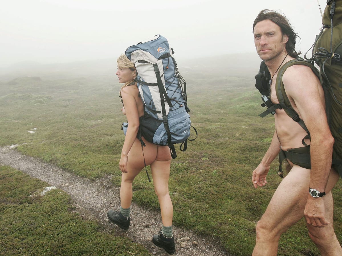 Guys hiking nude