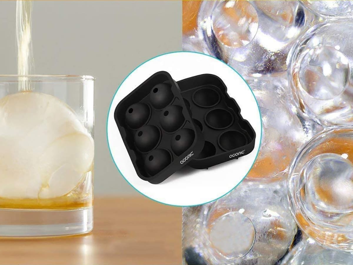 Silicone Sphere Ice Mold,Round Ice Cube Mold, Reusable Ice Ball Maker -  purple 