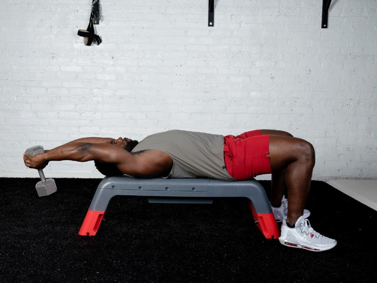 Lying dumbbell pullover sales