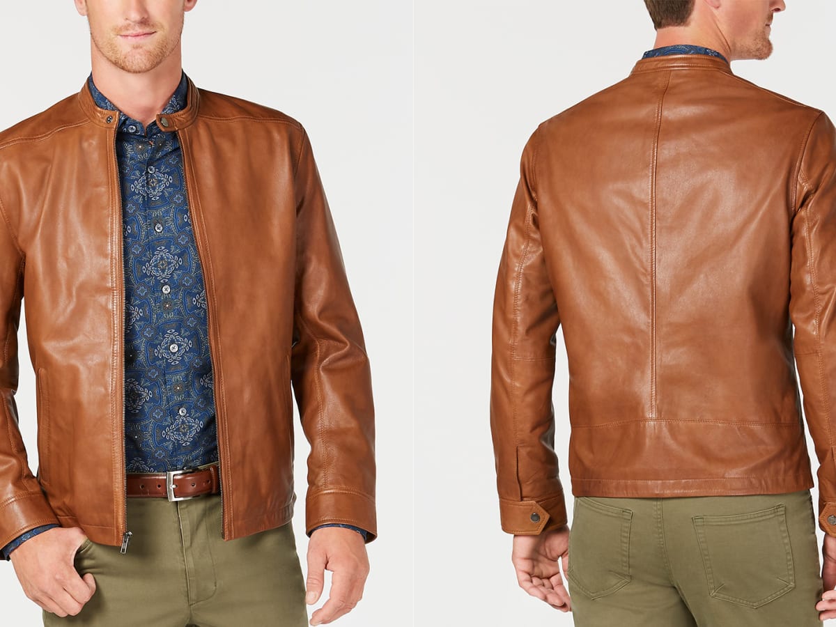 Tasso elba shop leather jacket