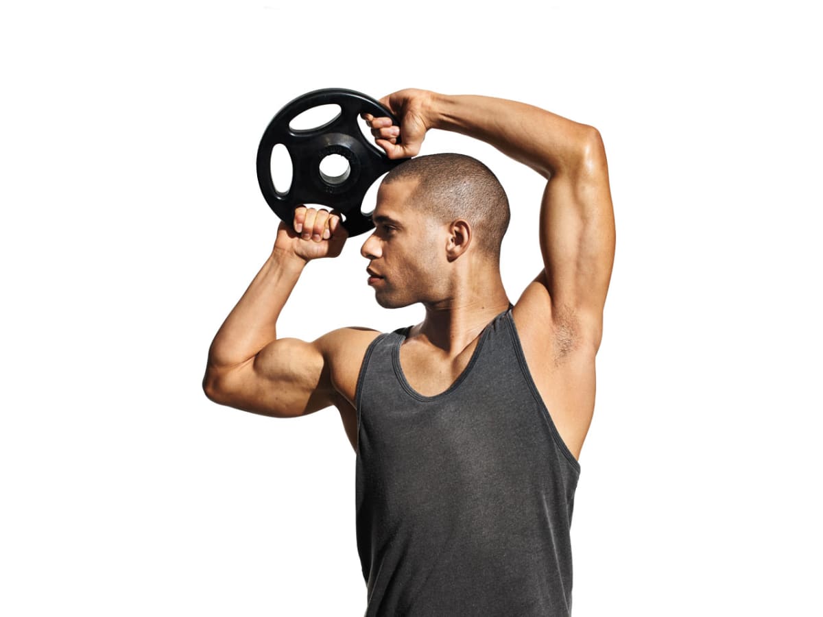 Dumbbell plate sales workout