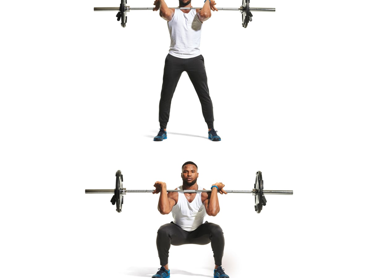 Barbell back 2025 squat at home
