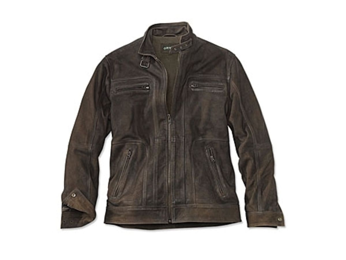Orvis mens leather jacket sales