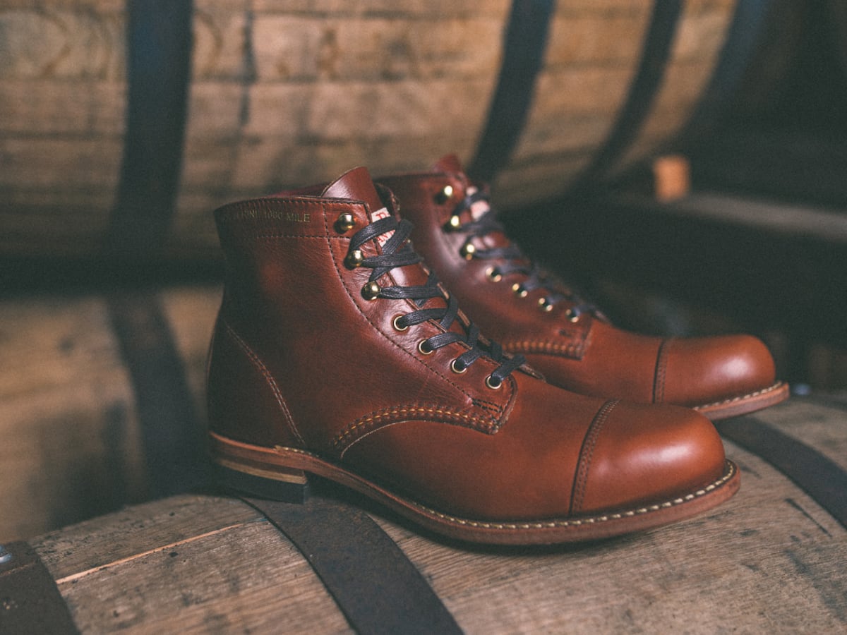 Wolverine 1000 mile cap toe boot cheap