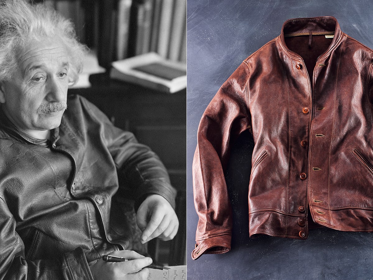 Levi s Vintage Clothing Reissues Albert Einstein s Favorite Leather Jacket Men s Journal