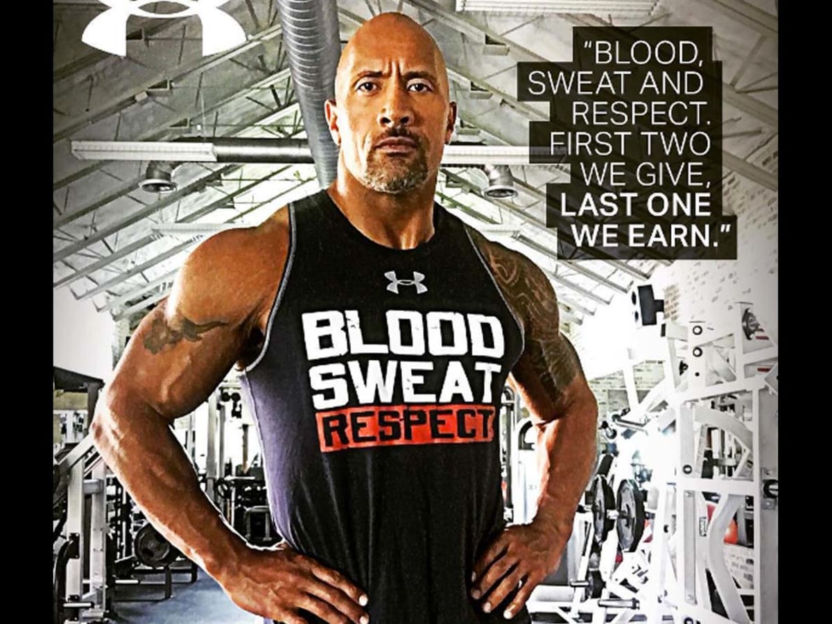 The rock blood sweat respect t shirt sales