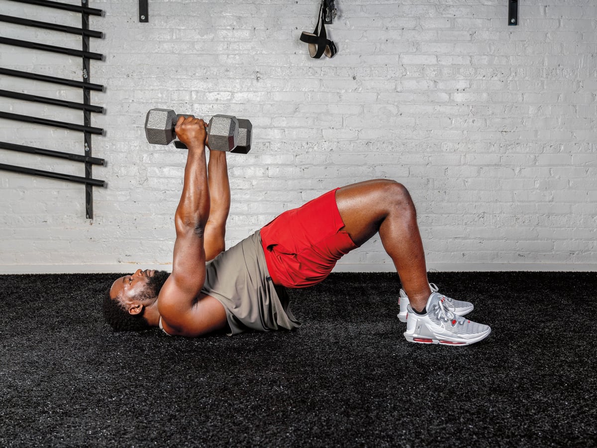 Dumbbell chest sales workout on floor