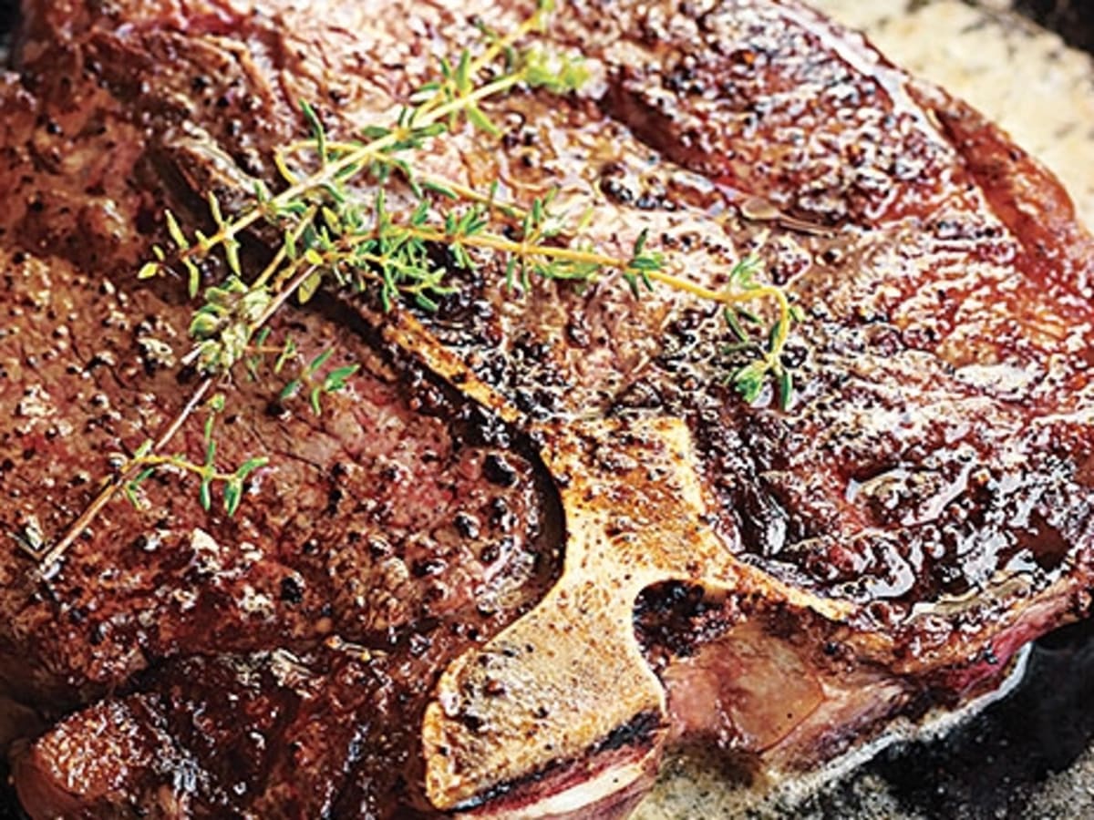 Steak indoors top