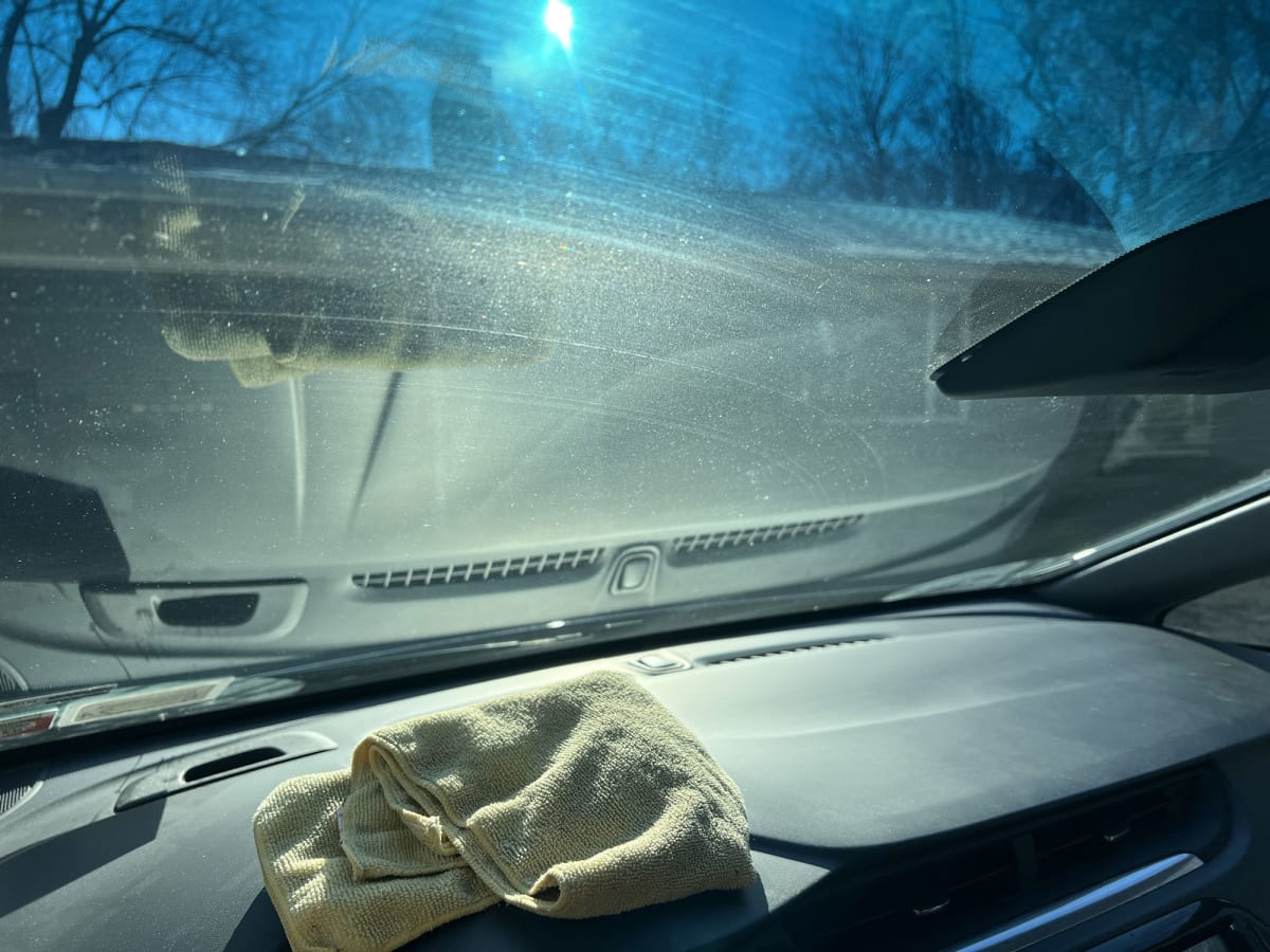 Best way to clean shop inside of windshield