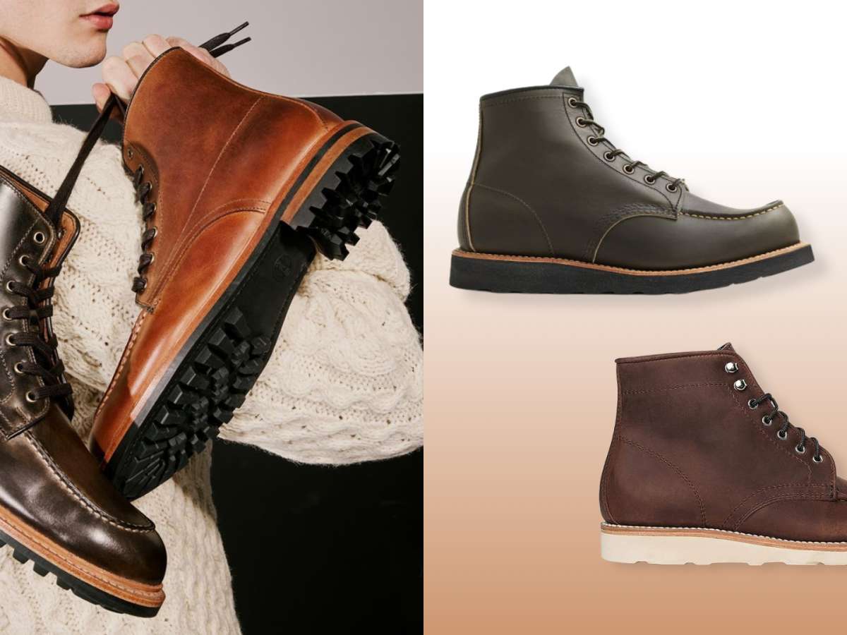 Moc toe boots fashion discount