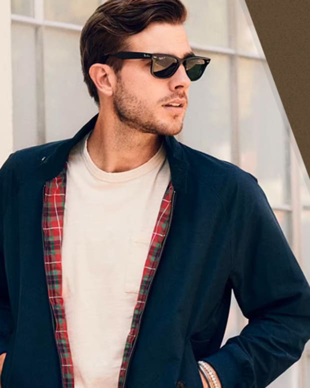 some of the best men's jacket are from Baracuta, Buck Mason, and Patagonia, as seen here.