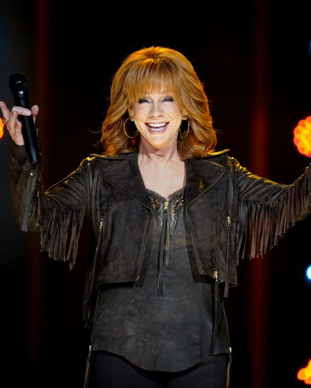 Reba McEntire performs during CMA Fest at Nissan Stadium on Friday, June 9, 2023, in Nashville, Tennessee.