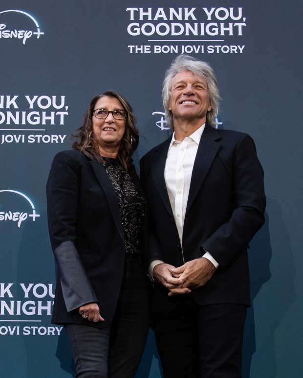 LONDON, ENGLAND - APRIL 17: Dorothea Bongiovi and Jon Bon Jovi attend the "Thank You, Goodnight: The Bon Jovi Story" UK Premiere at the Odeon Luxe Leicester Square on April 17, 2024 in London, England. (Photo by Jeff Spicer/Getty Images) (Photo by Jeff Spicer/Getty Images)