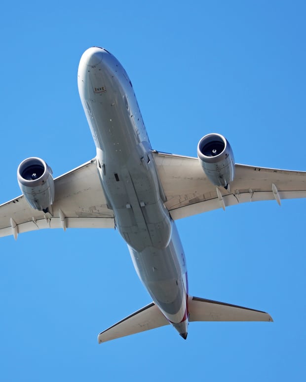 An American Airlines Boeing 787-8 Dreamliner is in flight in Barcelona, Spain, on April 1, 2025. (Photo by Joan Valls/Urbanandsport/NurPhoto via Getty Images)