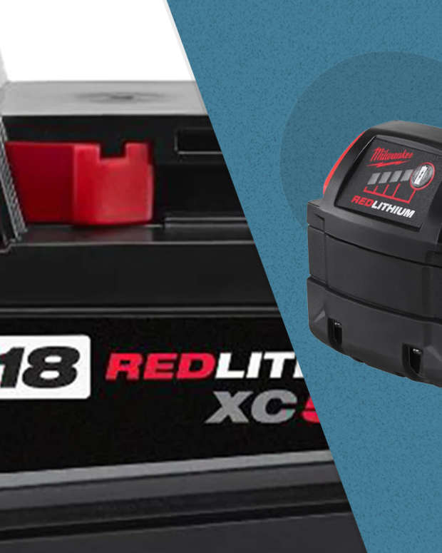The Milwaukee M18 Lithium-Ion High-Output 5Ah Battery, pictured here, is on sale now at Walmart.