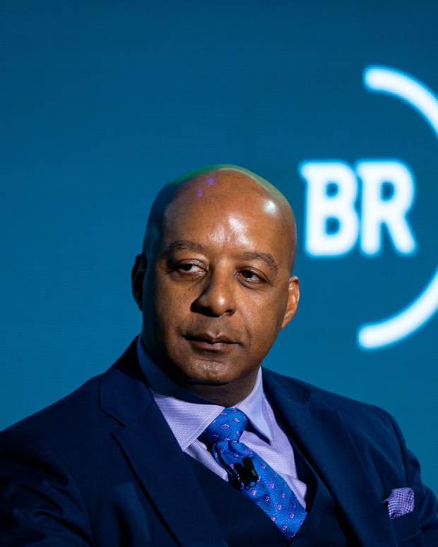 Marvin Ellison, chairman and chief executive officer of Lowe's Cos Inc., during the Business Roundtable CEO Workforce Forum in Washington, DC, US, on Tuesday, June 17, 2025. The event will explore how large employers are creating new pathways for workers, including efforts to expand opportunity in skilled trades and manufacturing roles. Photographer: Al Drago/Bloomberg via Getty Images