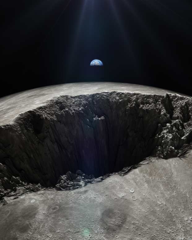 Impact of  very large meteorite on the moon