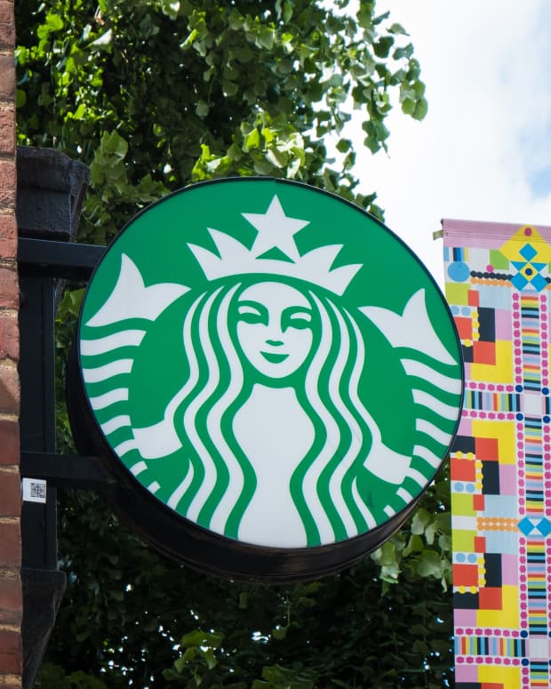 London, UK - July 22, 2024: Starbucks cafe in London. Starbucks Corporation is world's largest coffeehouse chain, trading in Nasdaq stock exchange.