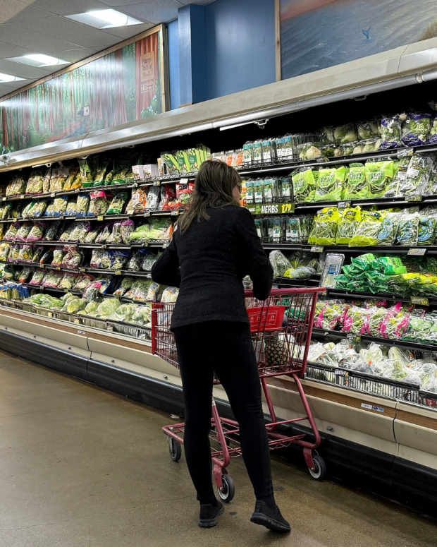 A customer shops at a Trader Joe's store in Greenbrae, California.