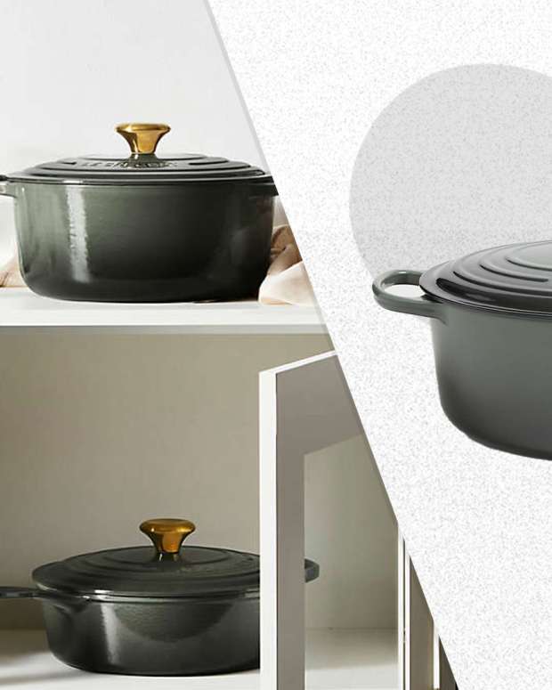 The Le Creuset Dutch Oven, pictured here, is on sale now at Crate and Barrel.