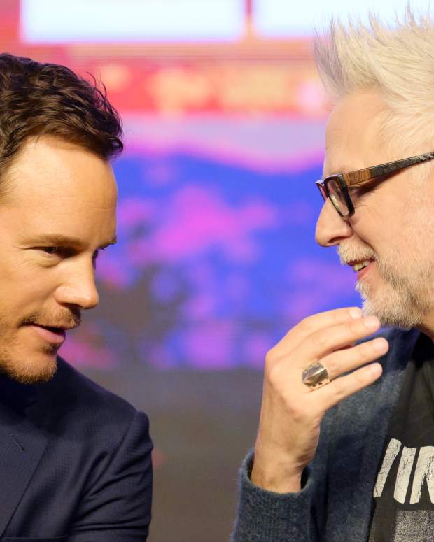 SEOUL, SOUTH KOREA - APRIL 19: Actor Chris Pratt and film director James Gunn attend the premiere of Guardians Of The Galaxy Vol.3 at Dongdaemun Design Plaza on April 19, 2023 in Seoul, South Korea. (Photo by The Chosunilbo JNS/Imazins via Getty Images)