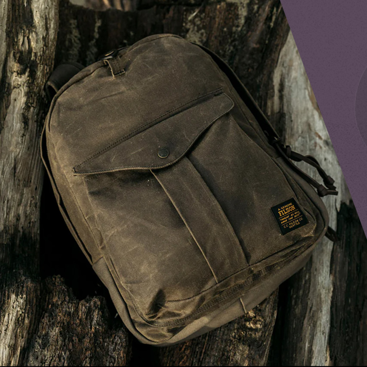 美品 FILSON TIN Cloth Back pack ワックス付 Tin cloth backpack by Filson | Dark tan (Beige)