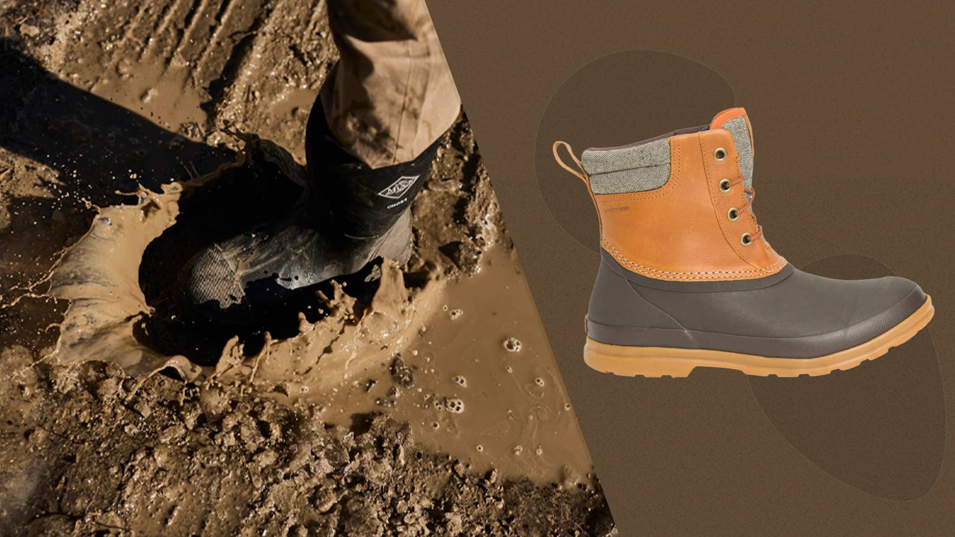 Muck Originals Duck Lace Boots Waterproof Leather Insulated Mens Size 10 Muck Men main image 2