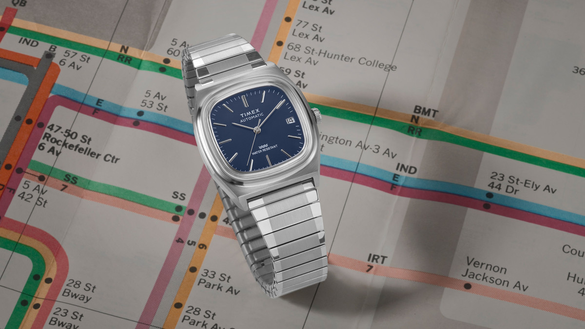 TIMEX REISSUE 1983 E-line ネイビー Timex Reissue 1983 e-line Navy 34mm Auto Watch Stainless