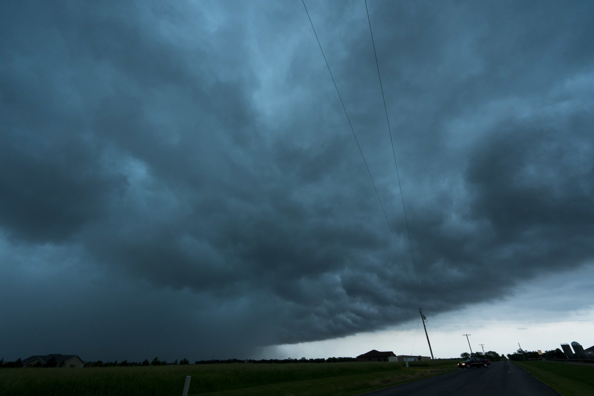 Large tornado touching down in Kansas City