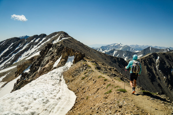 Hiking the final ridgeline of 14,000 foot Missouri Mountain in the Sawatch Range of Colorado
