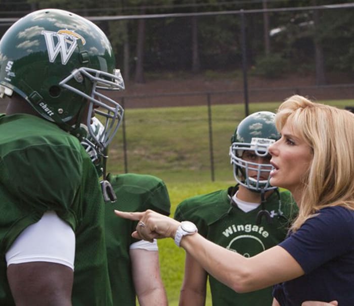 Sandra Bullock and Quinton Aaron in 