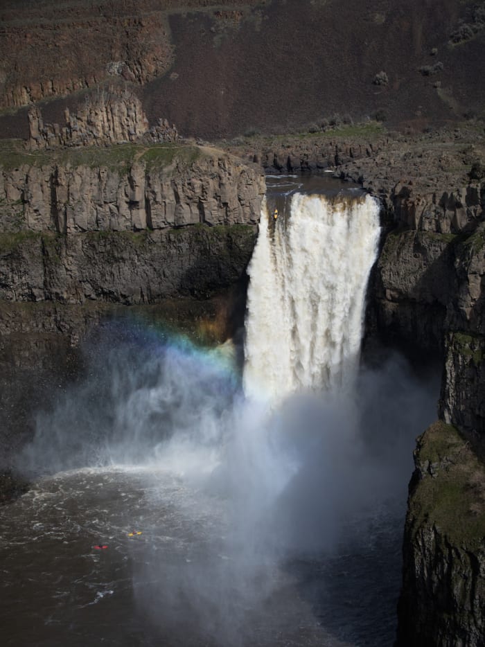 189Foot Palouse Falls Run by Kayaker Knox Hammack Canoe & Kayak
