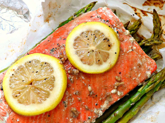 Salmon And Asparagus Foil Packets Men's Journal