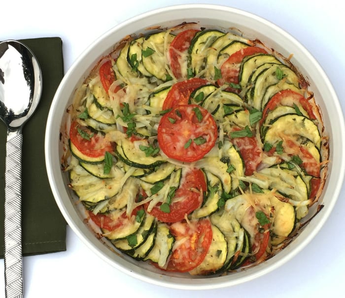 Recipe How to Make Zucchini Tomato and Onion Bake Men's Journal