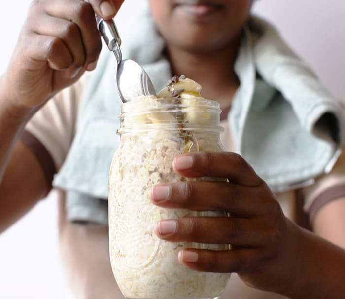 Overnight Oats with Banana, Yogurt, and Cacao Nibs Men's Journal