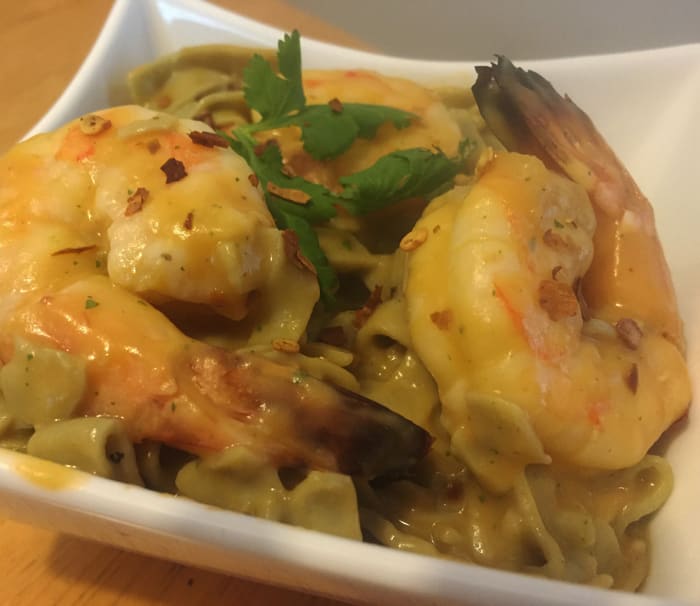 Recipe How to Make Edamame and Mung Bean Fettuccine with Sweet and Spicy Sweet Potato Sauce