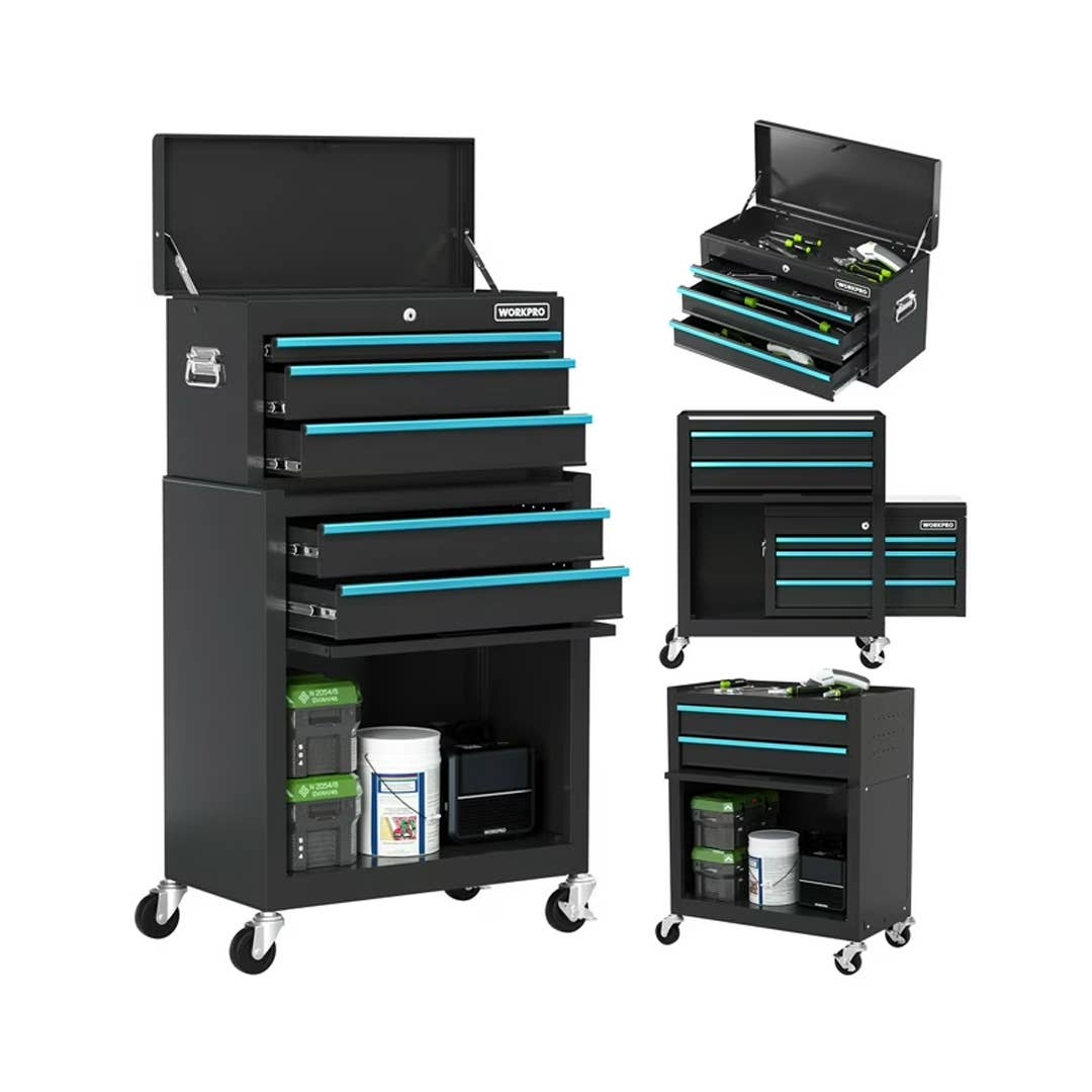The Workpro 24.5-inch 5-Drawer Rolling Tool Chest is on sale right now at Walmart