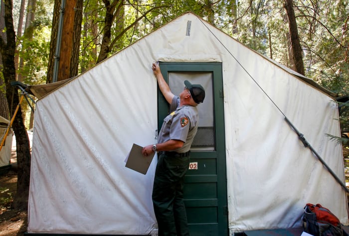 Rare Virus That Killed Gene Hackman 39 s - Glenn Dean A National Parks Occupational Safety And Health Specialist Inspects Tent Cabins For Mice Entry Points At Curry Village At Yosemite National Park On Tuesday August 28 2012 Four People Have B 