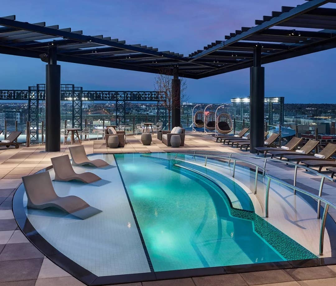 Outdoor pool at the Rally Hotel, Denver Colorado.