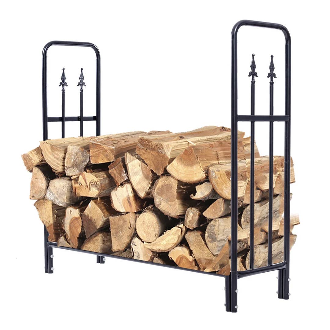 The Costway Heavy Duty Steel Outdoor Firewood Rack is on sale right now at Walmart